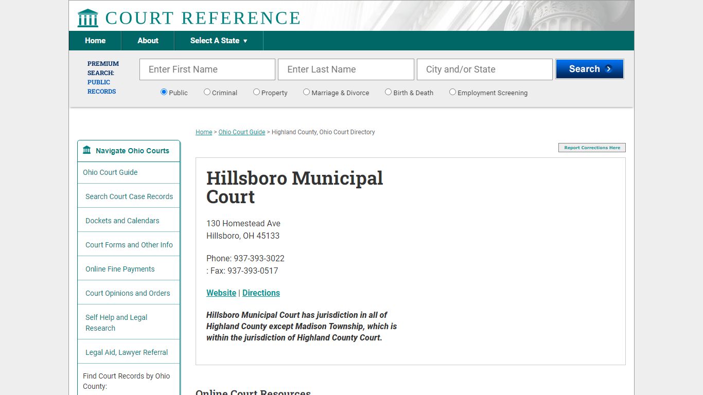 Hillsboro Municipal Court - CourtReference.com